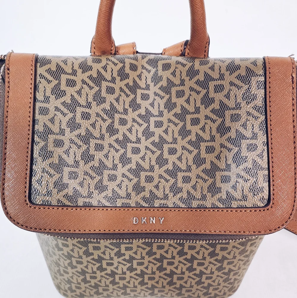 DKNY Logo Faux Leather Backpack - Picture 5 of 15